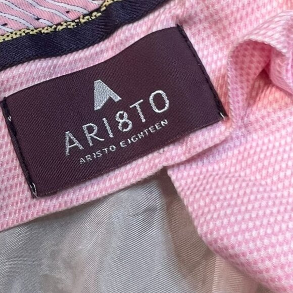 Ari8to Eighteen Mens Wool Pleated Dress Pants Cuffed Hem Sz 36 Beige Houndstooth - Picture 4 of 11